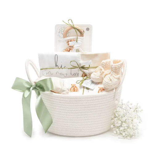 Bear Hugs & Woodland Dreams - Organic Layette Gift Basket