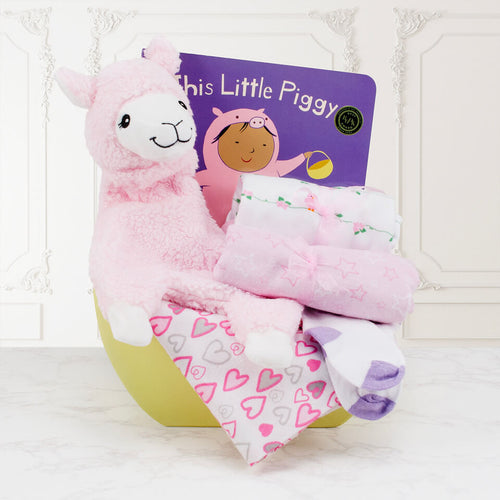 Beddy-Bye Baby:  Baby Girl Gift Basket