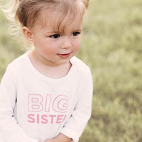 Big Sister T-Shirt - Long Sleeve - Pink - Personalized