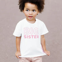 Big Sister T-Shirt - Short Sleeve - Pink - Personalized