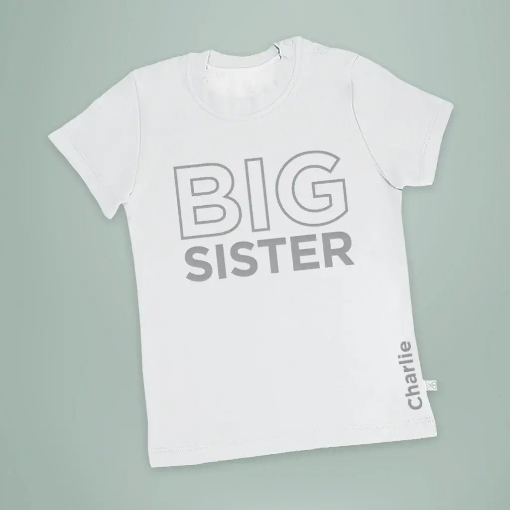Big Sister T-Shirt - Short Sleeve - Pink - Personalized