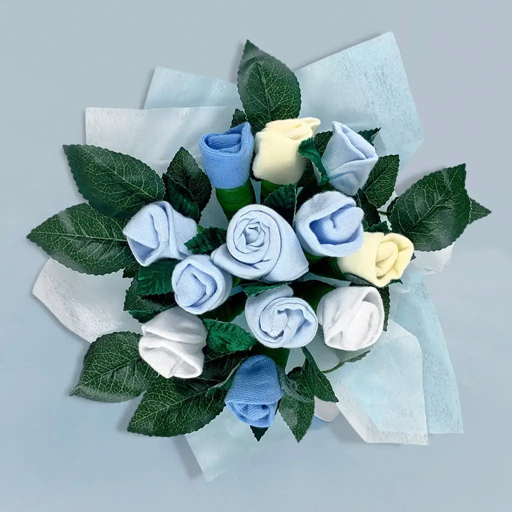 Baby Boy Blanket & Bouquet Set