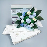 Baby Boy Blanket & Bouquet Set