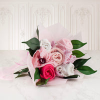 Rosé & Petals: Baby Girl Flower Bouquet Gift Set