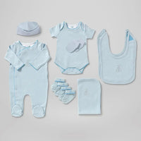 Knitted Blanket & Bouquet Baby Boy Gift Set