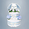 Personalized Blue Bunny Diaper Cake