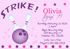 Bowling - Girls Bowling Party Invitation