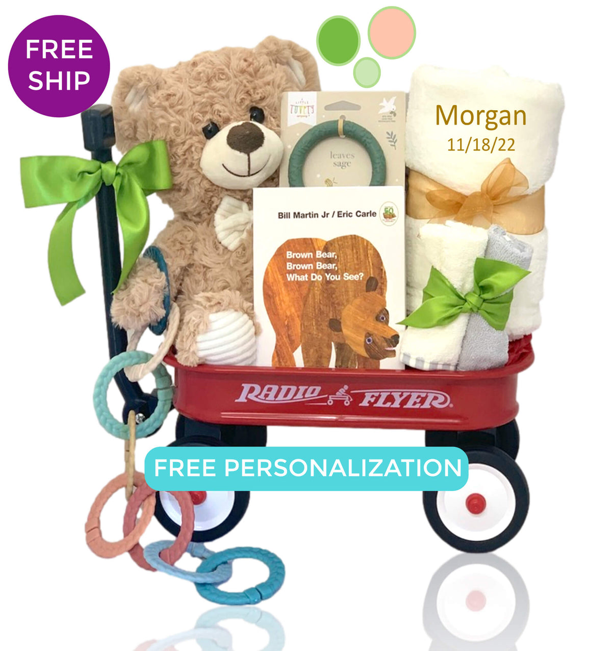 Brown Bear, Brown Bear Baby Gift Wagon Stork Baby Gifts