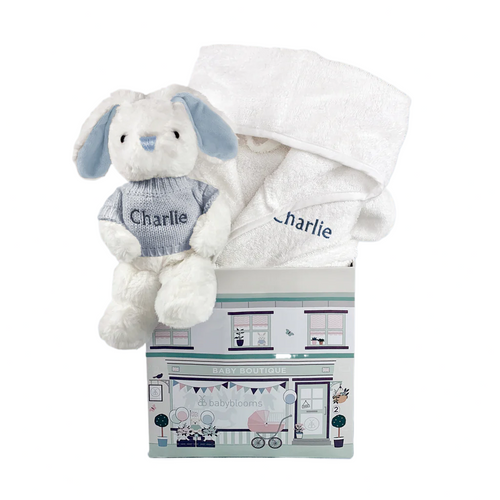 Bunny & Bathrobe Baby Boy Gift Box
