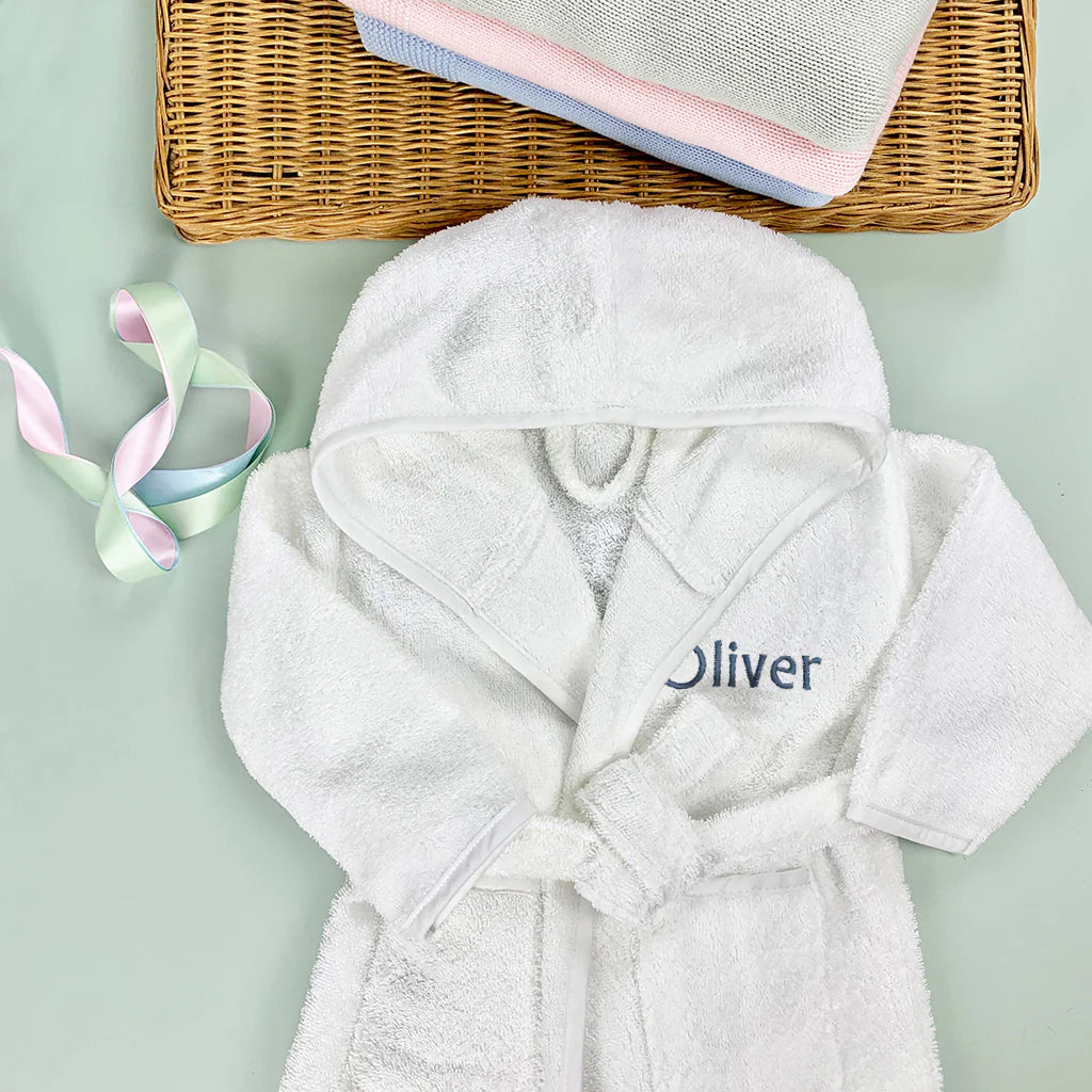 Bunny & Bathrobe Personalized Baby Set, Blue - SKU: LBG1022