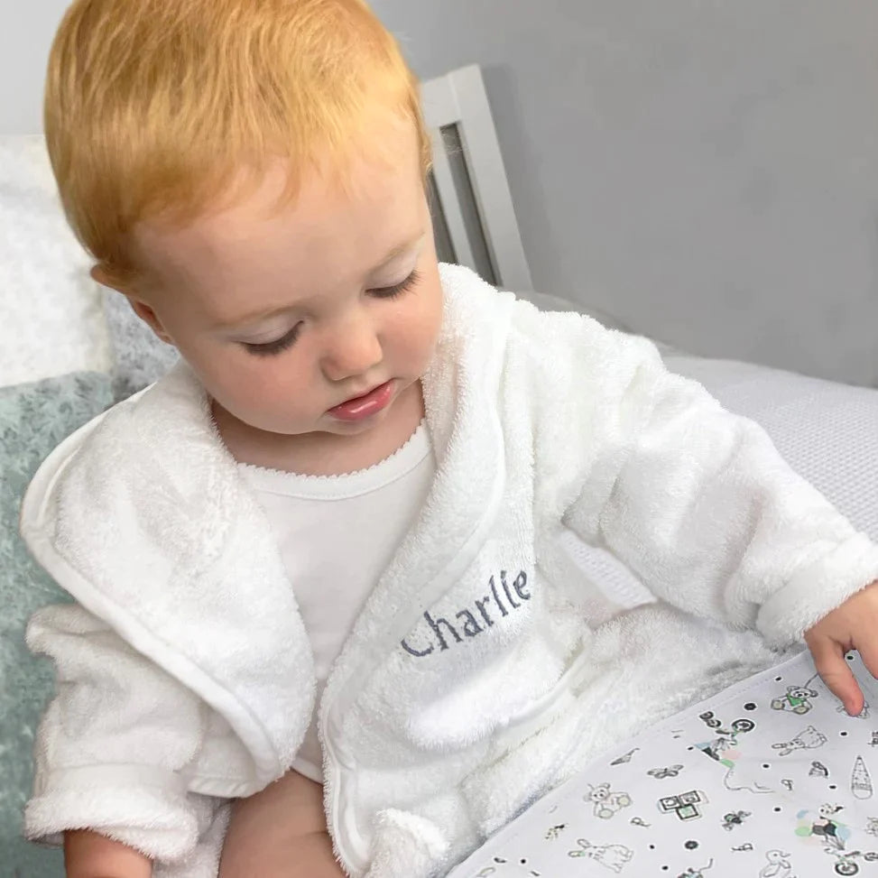 Bunny & Bathrobe Personalized Baby Set, White - SKU: LBG1023