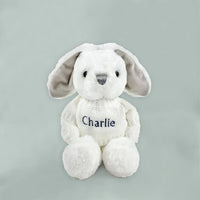 Bunny & Bathrobe Personalized Baby Set in White