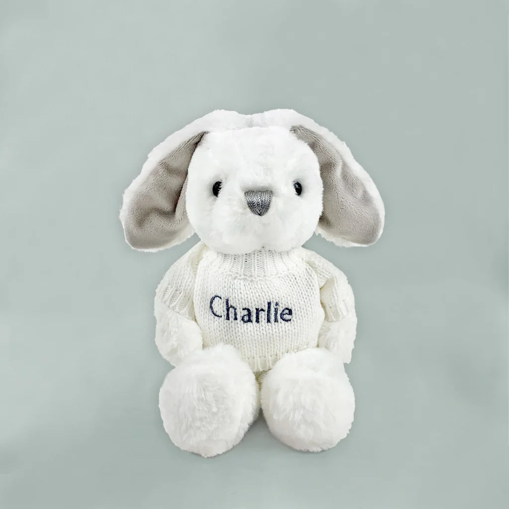 Bunny & Bathrobe Personalized Baby Set in White