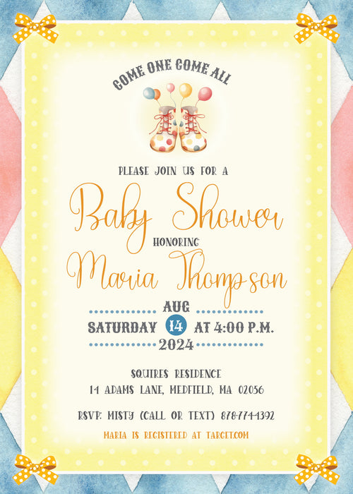 Circus Baby Shower Invitation