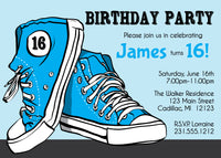 Teenage Tennis Shoe Birthday Invite
