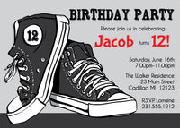 Teenage Tennis Shoe Birthday Invite