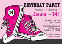 Teenage Tennis Shoe Birthday Invite