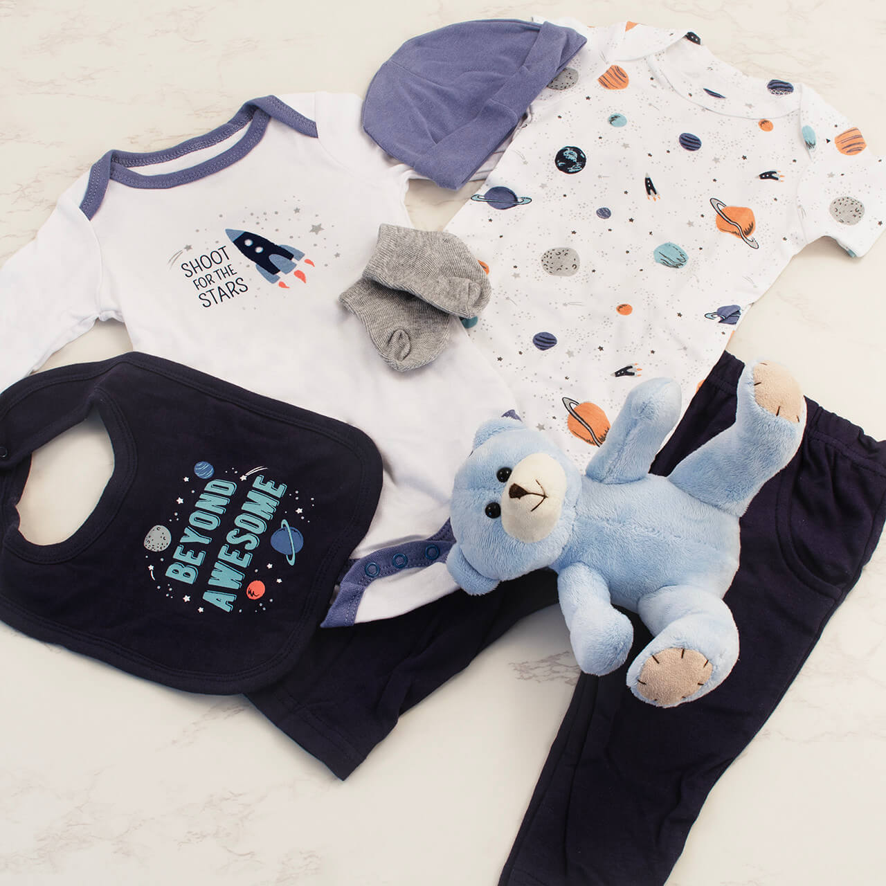 Cosmic Cuddles Baby Boy Basket