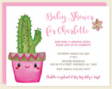 Cute Cactus Baby Girl Shower Invitation