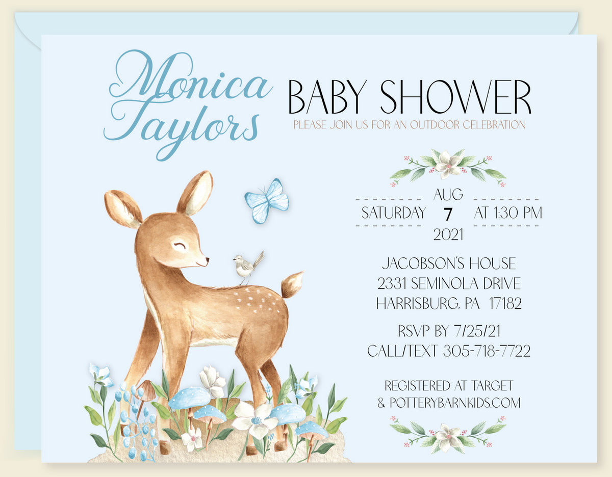 Deer Boy Baby Shower Invitation