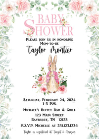 Flopsy Rabbit Baby Shower Invitation
