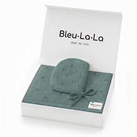 Organic Pointelle Swaddle Blanket + Hat Gift Set w/ Gift Box