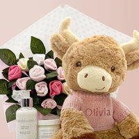 Cuddly Cow Personalized Baby Gift Set