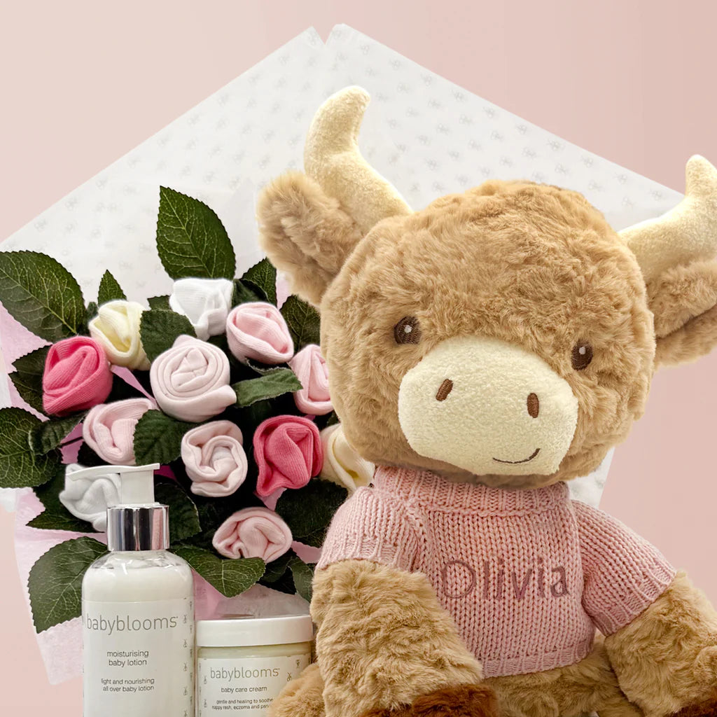 Cuddly Cow Personalized Baby Gift Set