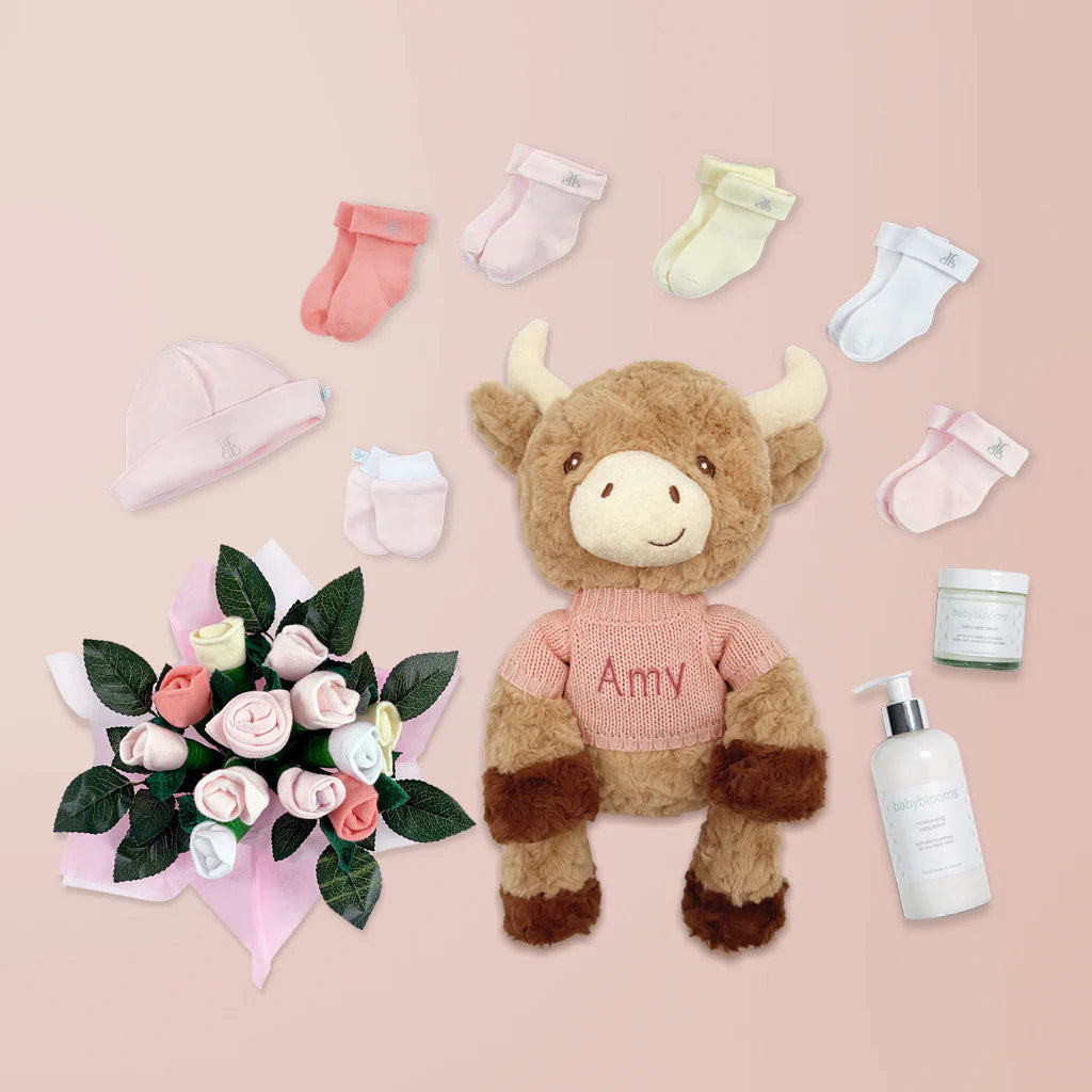 Cuddly Cow Personalized Baby Gift Set