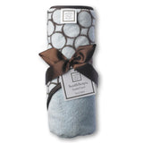 Terry Velour Hooded Towel - Brown Mod Circles, Pastel Blue 