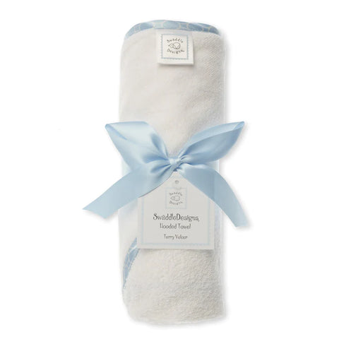 Terry Velour Hooded Towel - Mini Mod Circles Trim, Kiwi (BGB-0056)