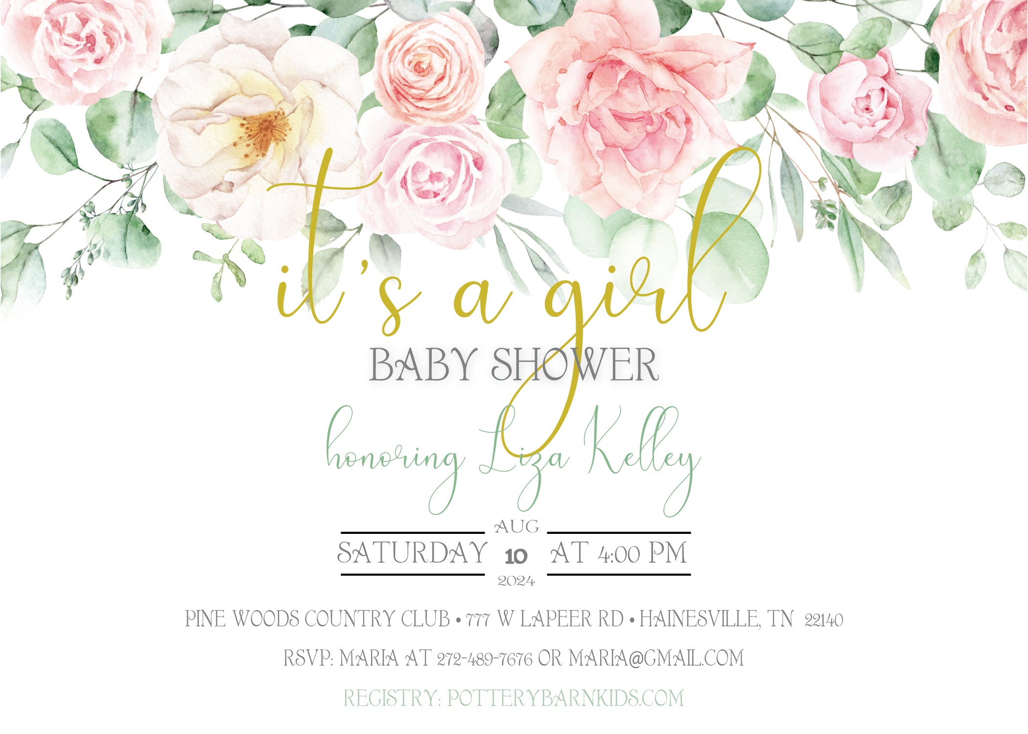 It's a Girl Baby Shower Invitation
