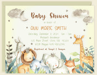 Jungle Safari Baby Shower Invitation