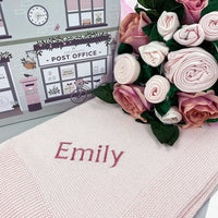 Knitted Blanket & Bouquet Baby Girl Gift Set