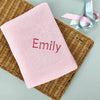 Personalized Knitted Baby Blanket | Pink