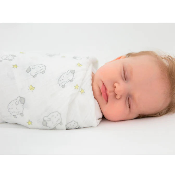 Muslin Blanket Swaddle and Lamb Gift Set (BGB-0011)