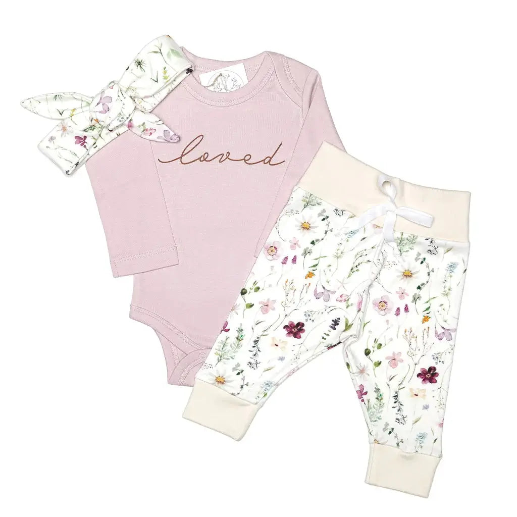 A Lilac Floral First - Premium Organic Baby Girl Basket