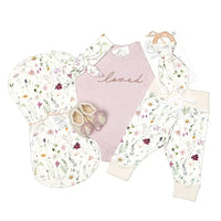 A Lilac Floral First - Premium Organic Baby Girl Basket