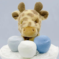 Little Giraffe Baby Diaper Cake - Blue