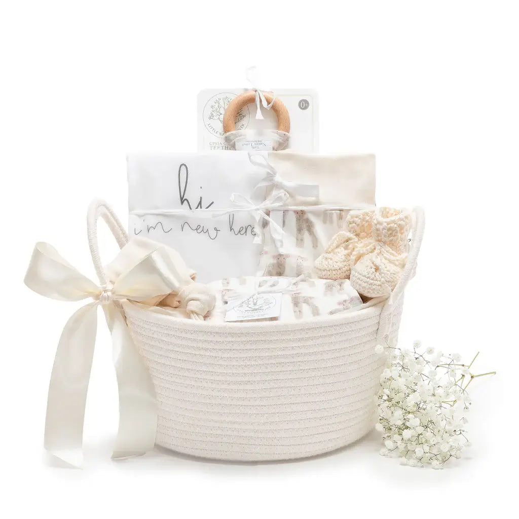 Little Lamb: A Woolly Welcome – Organic Layette Gift Basket