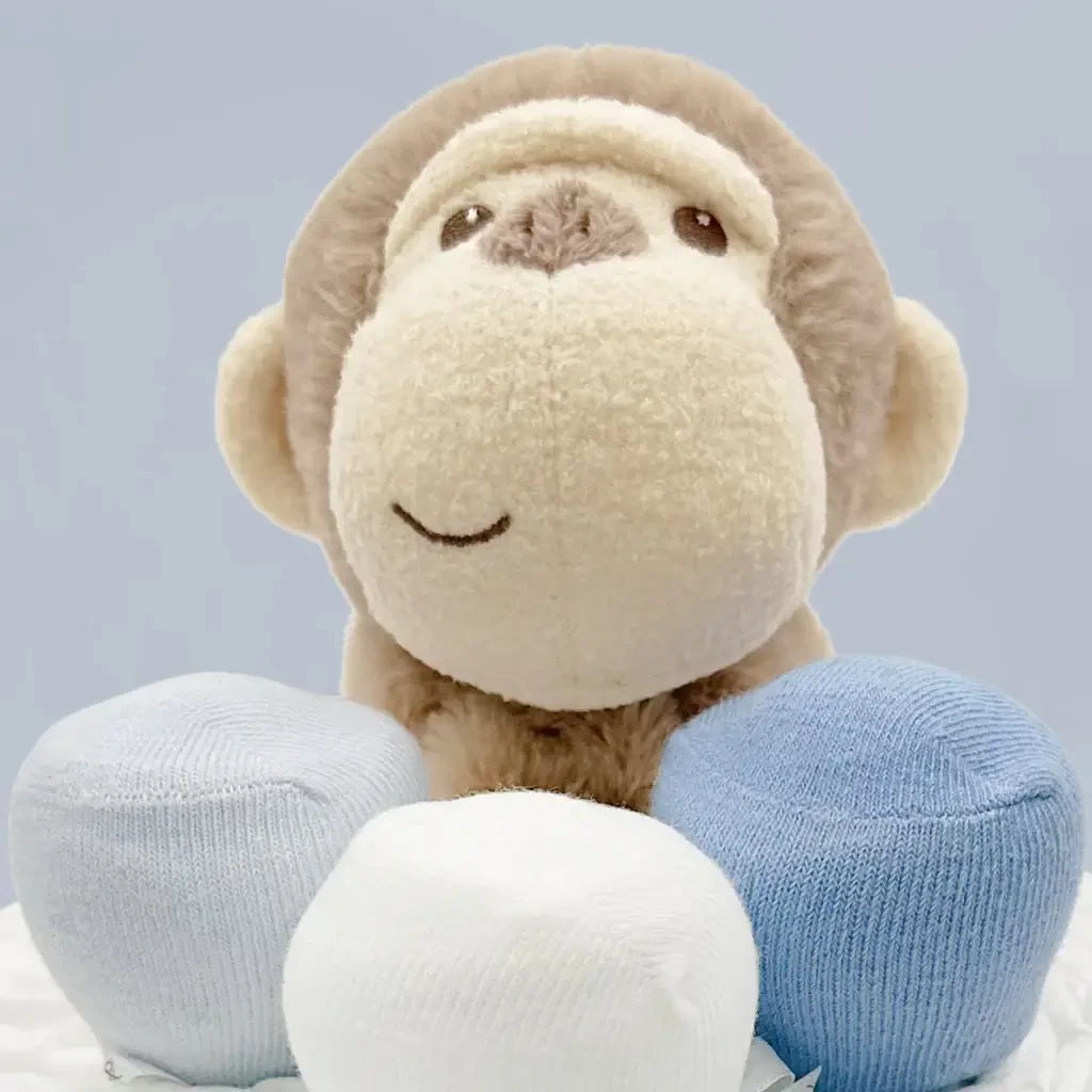 Little Monkey Diaper Cake - Blue