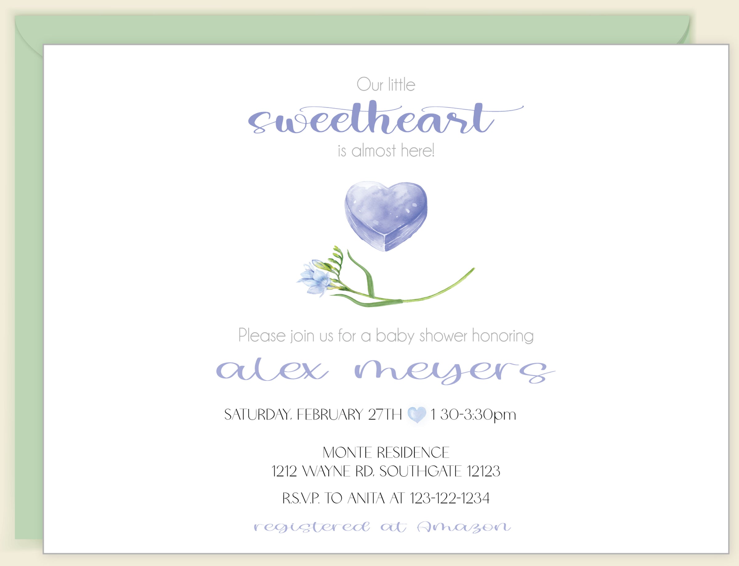 Little Sweetheart Baby Shower Invitation