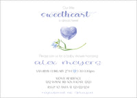 Little Sweetheart Baby Boy Shower Invitation