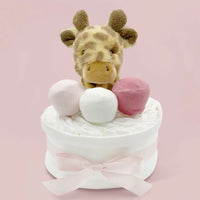 Little Giraffe Baby Diaper Cake - Pink
