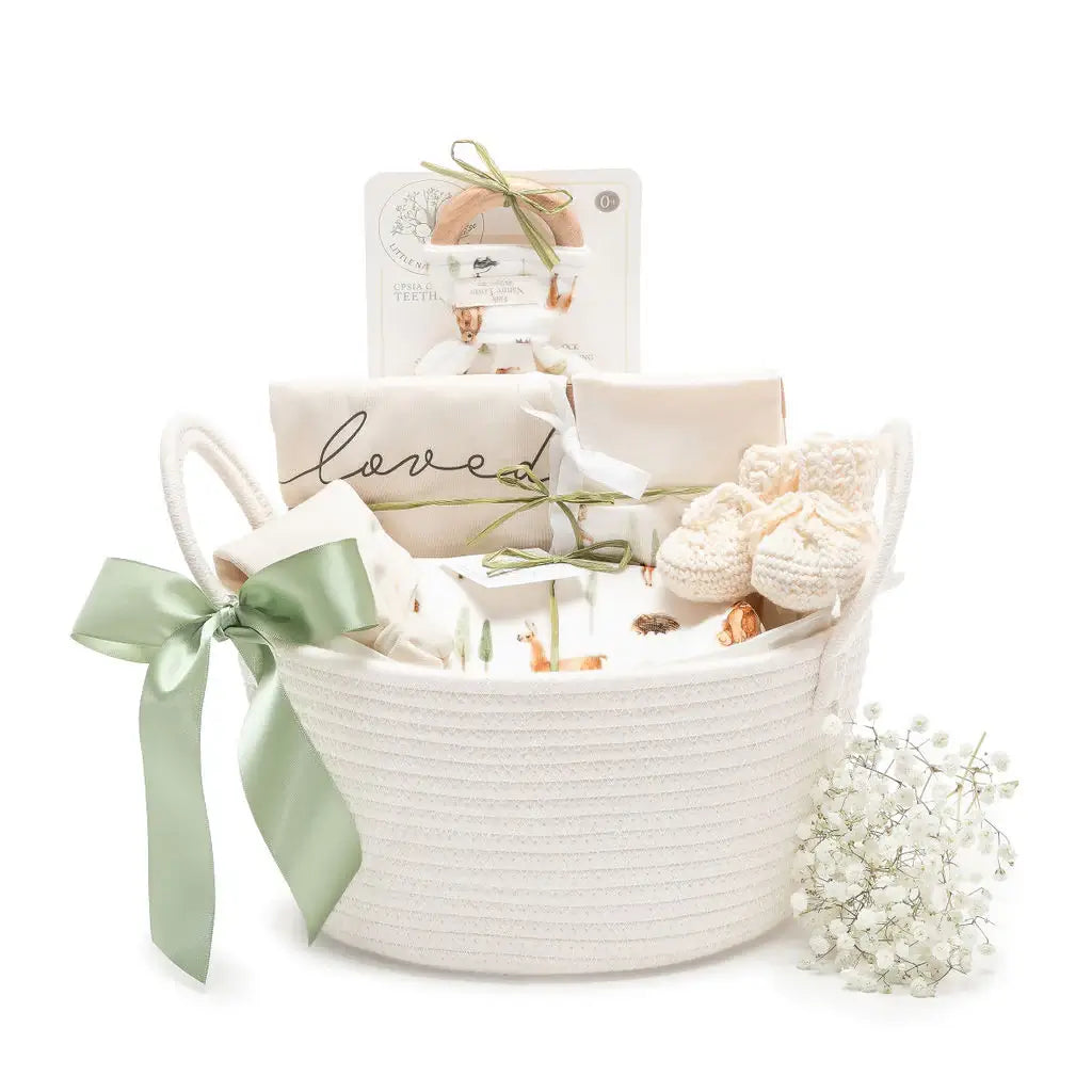 Llama Love Organic Layette Bundle - Baby Gift Basket