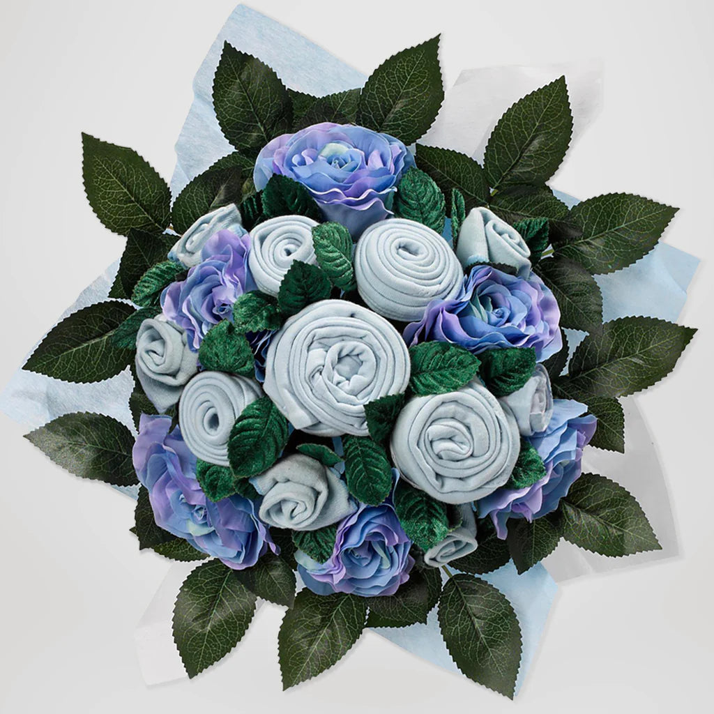 Personalized Bear & Luxury Bouquet Baby Boy Layette Set - SKU: LBG1049