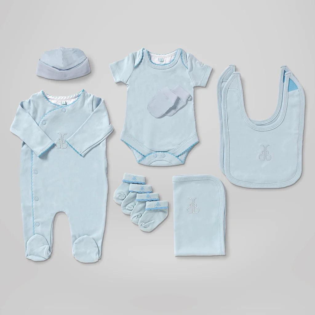 Personalized Bear & Luxury Bouquet Baby Boy Layette Set - SKU: LBG1049