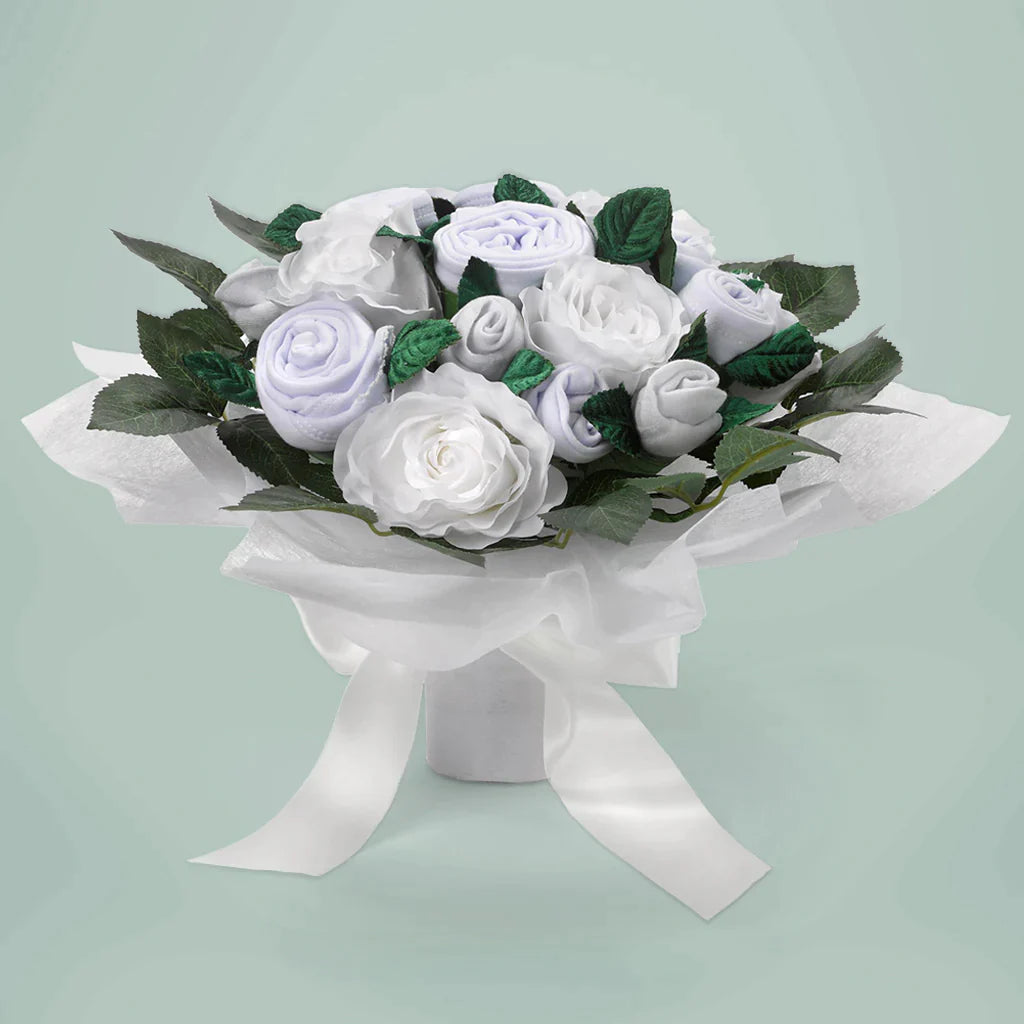 Luxury Rose Neutral Baby Clothes Bouquet