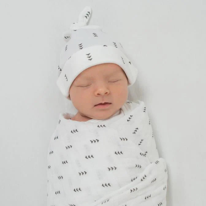 Muslin Swaddle Newborn Pajama Gift Set - Tiny Arrows (BGB-0040)