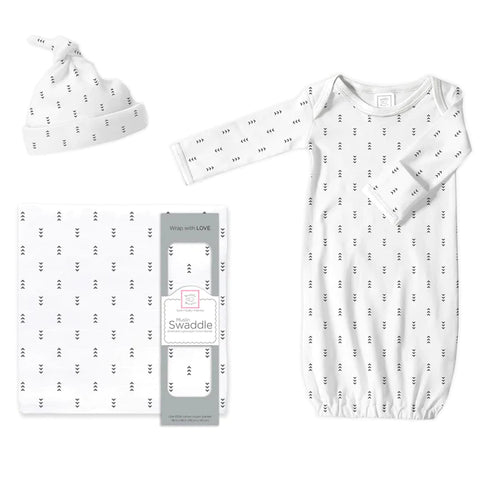 Muslin Swaddle Pajama Gift Set - Tiny Triangles (BGB-0032)